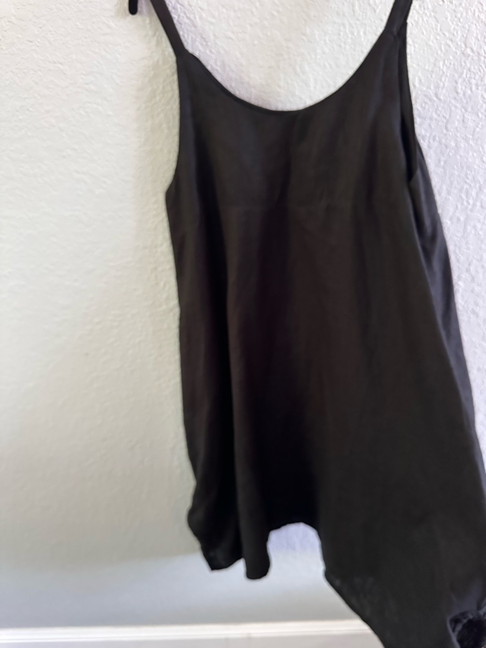 Diane Ness Art To Wear Black Linen Shift Dress Handmade USA Ruched Hem Pockets - Picture 5 of 13